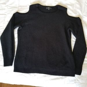 Black cold shoulder sweater